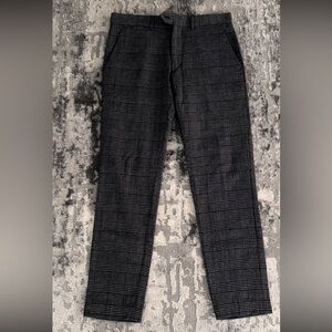 Gray wool Plaid Trousers